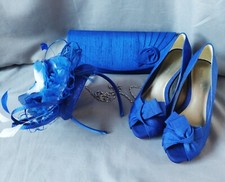 Jacques Vert Cobalt Blue Bag, Shoes (38) & Fascinator