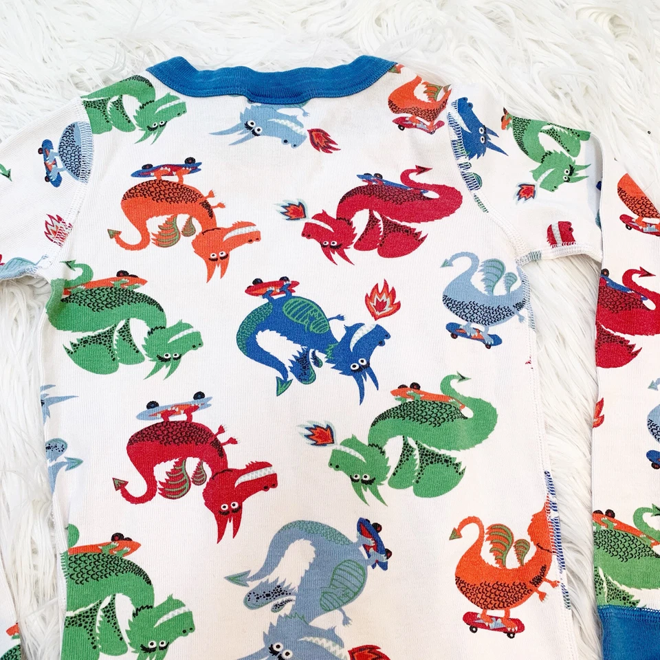 Camiseta de manga larga Hanna Andersson Dragons para niños 100 % algodón orgánico 6-7 años Foto 4 de 4