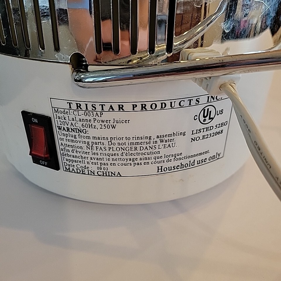 Jack Lalanne's Power Juicer White Motor Base Replacement Parts CL003AP