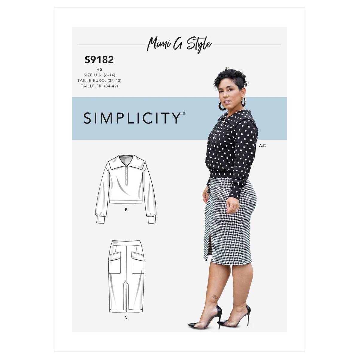 Simplicity Sewing Pattern 9182 10741 Mimi G Top Skirt Misses