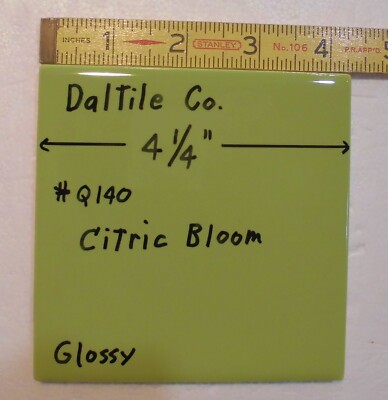 1 pc. Citric Bloom - Green: 4-1/4'' Glossy Ceramic Tile by Daltile, Best Quality
