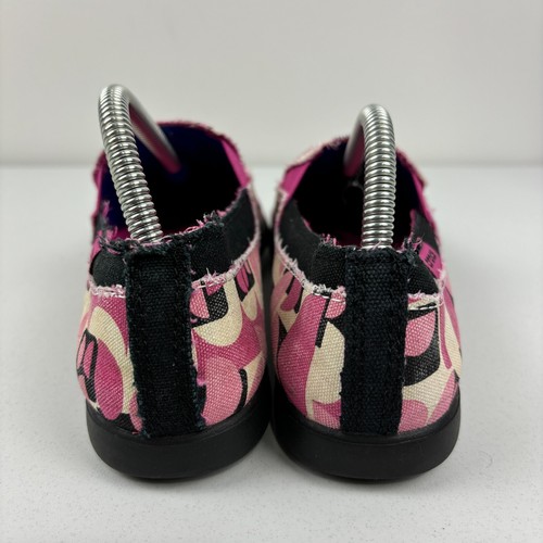 CROCS Size 5 Womens Distressed Slip On Pink Canvas Shoes Loafers - Bild 7 von 10