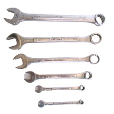 S-K Tools 6 Piece SAE Combination Wrench Set USA 6 & 12 Point 1/4" To 3/4"