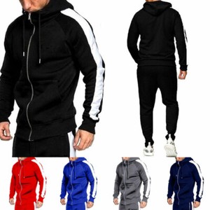 Joggers Pants Gym Sports Wear Sweat Suit 2PCS Mens Tracksuit Set Hooded Tops Joggers Pants Gym Sports Wear Sweat Suit 2PCS Mens Tracksuit Set Hooded Tops