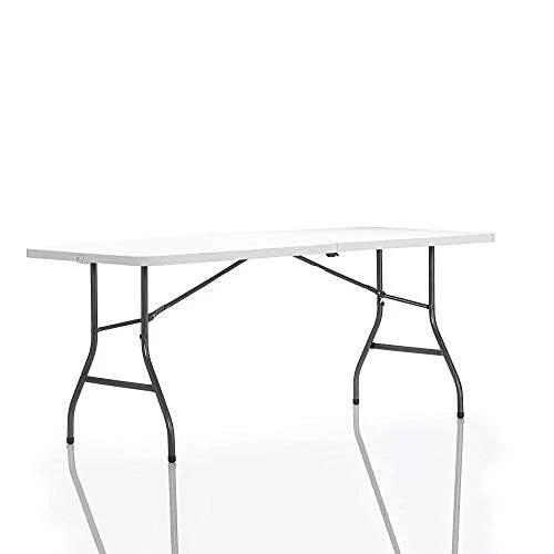 COSCO Fold-in-Half Banquet Table w/Handle, 6ft, White - Image 2 of 4