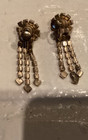Lot of 3 Pairs Vintage Rhinestone Earrings Clip-On Screw Backs Blue and Topaz — photo 5
