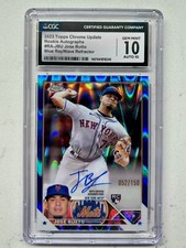 2023 Topps Chrome Update Jose Butto Blue RayWave Refractor /150 RC Auto CGC 10