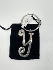 New-Letter Y Keychain Silver Tone Metal Ganz Initial Key Ring Fob Free Shipping