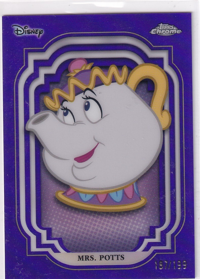 Topps Disney Chrome 2024 No. 51 Sra. Potts Debut Refractor Púrpura 187/199