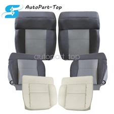 For 2004-2008 Ford F-150 Driver / Passenger Bottom / Top Cloth Seat Cover Gray