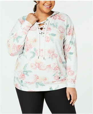 plus size lace up hoodie