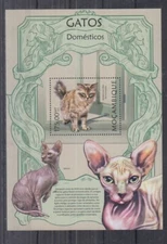 F553. Mozambique - MNH - 2013 - Fauna - Animals - Pets - Cats - Bl