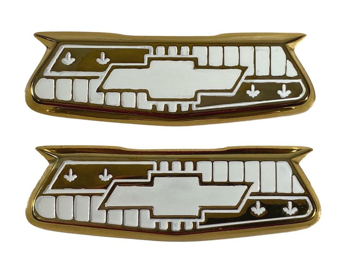55 56 Chevy Bel Air Crest Emblems 1955 1956 Chevrolet Pair New | eBay