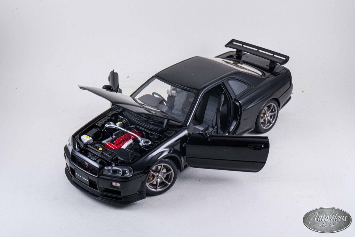 1/18 Autoart Nissan Skyline GT-R R34 V-SPEC II BLACK 🤝ALSO OPEN