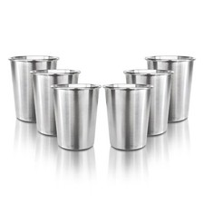 6 Pack 8 Oz Stainless Steel Kids Cups Children's Pint Cups Stackable Metal Cups