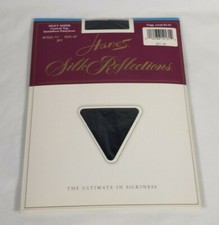 Hanes Silk Reflections Silky Sheer Style 717 Size EF Jet Sandalfoot Pantyhose