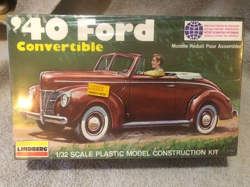 Lindberg, 1940 Ford Convertible, Plastic Model Kit, SHRINK!