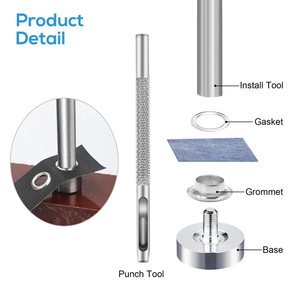 600 Set Grommet Eyelet Snap Button Kit for Leather Craft Shoe Bag with 3PCS Tool - Image 3 of 4