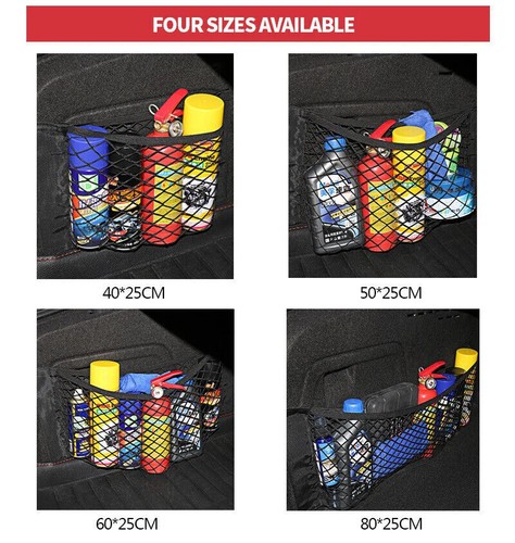19.7x9.8" Trunk Cargo Seat Mesh Storage Elastic String Net Organizer Pouch Bag - Picture 13 of 13