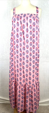 Old Navy Womens Small Pink Floral Print Tie Back Ruffle Hem Pockets Sundress