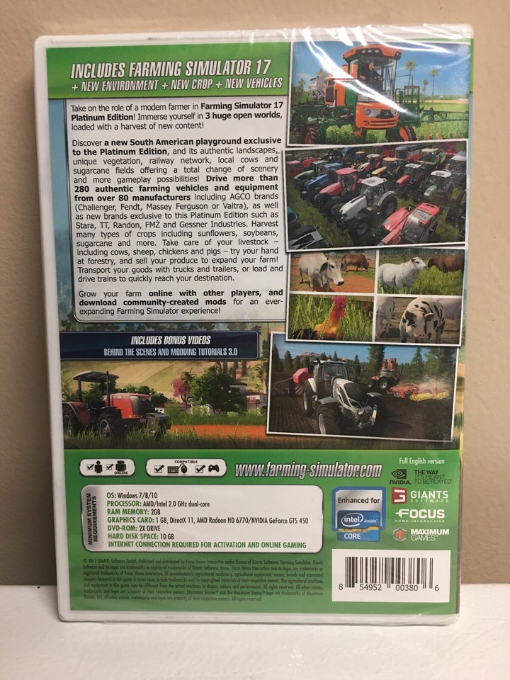 Farming Simulator 17 Platinum Edition - PC - Brand New - Sealed NIB ...