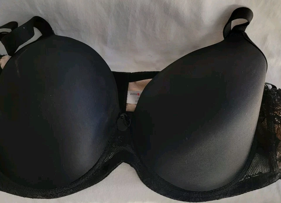 Sutiã de renda preto 44C Avenue detalhe de arco corpo camiseta com aro - Imagem 3 de 4