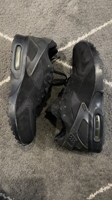 Size 9.5 - Nike Air Huarache Triple Black 2007 Air Max 1 90 95 Vintage Rare Kaws
