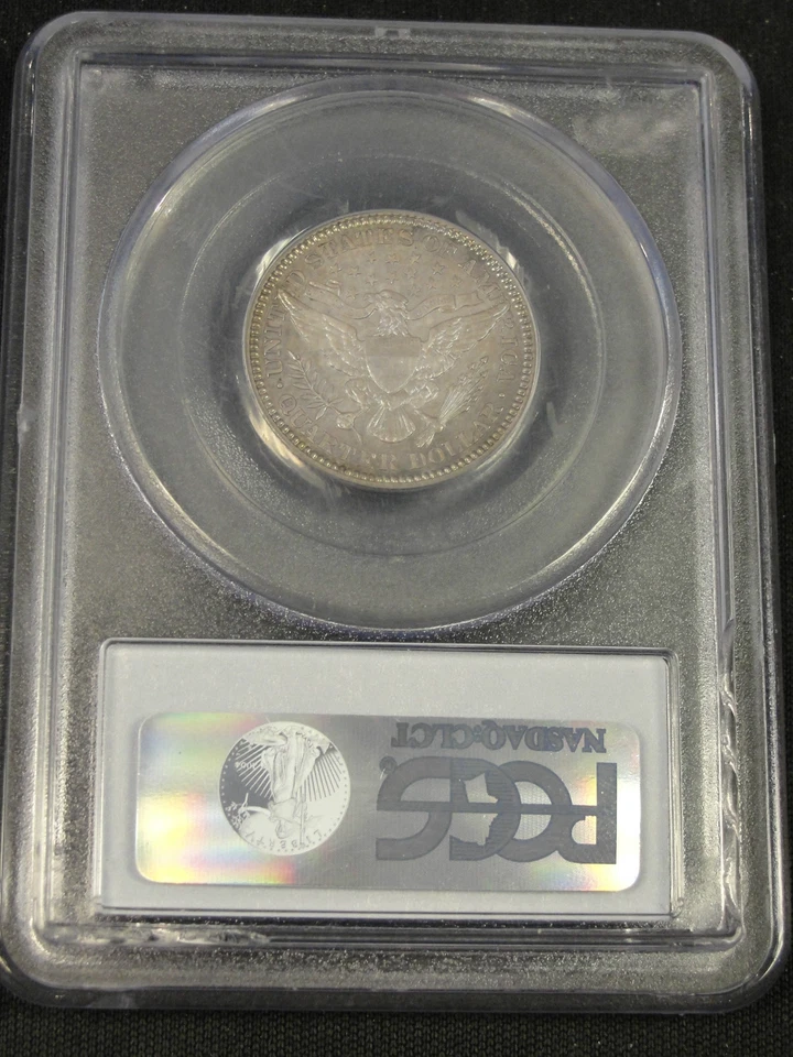 1907 BARBER SILVER PROOF QUARTER! RARE KEY DATE GORGEOUS TONING PCGS PR64! #7457 - Image 3 of 4