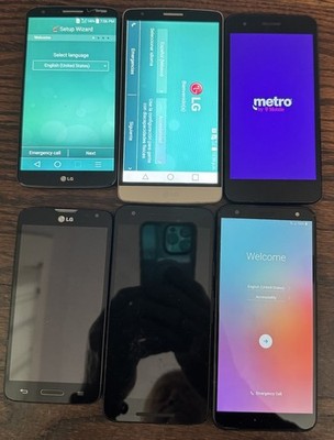 Lot of 6 LG K40  Aristo 3+ H790 L90 G3 Smartphone Broken Fast Ship