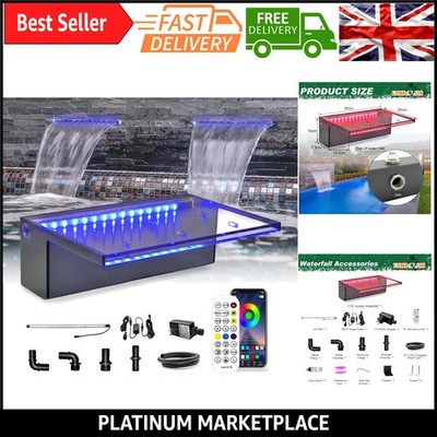 Wasserfall Überlauf APP Steuerung - Mehrfarbige LED Außenpool Brunnen Kit |...