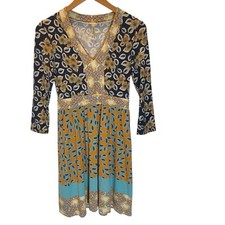Pinkerton Anthropologie Fit And Flare Multi Panel Floral Print Boho Dress Sze XS