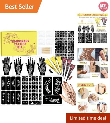 Express Yourself with 126 PCS Safe & Easy Temporary Tattoo Kit for All Occasions