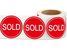 Red Small Sold Stickers Dot 1" Round Point of Sale Price 1 Inch,