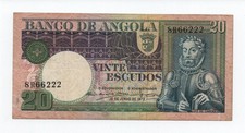 ANGOLA PORTUGAL 20 ESCUDOS 1973 PICK 104 LOOK SCANS
