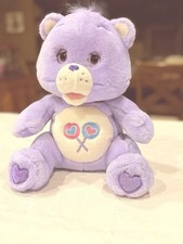 Care Bears Share Bear Plush 2004 Talking Animated Purple 14  Works