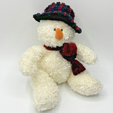 RUSS Berrie Freezy Snowman 12" Plush Holiday Stuffed Animal Top Hat Scarf