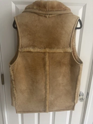 VTG Overland Sheepskin Co. Shearling Vest Multi Pocket Western Men's Small image 2