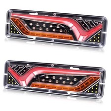 2pcs Turn Signal Brake Reverse Taillight LED Truck Tail Lights V Pattern