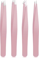 Tweezer Set for Man Women,Precision Tweezers for Facial Hair Eyebrow Chin,4 Piec