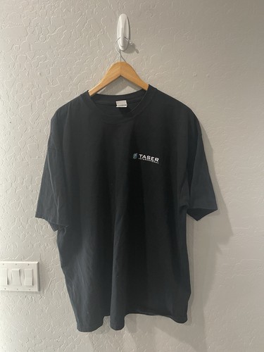 Vintage Taser International “Warning Label” Hazard Shirt 2XL