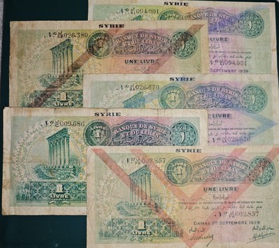 Syrien/Syria  Banque De Syrie  Et Du Liban 1939 . Banknoten/Papiergeld/Münzen 