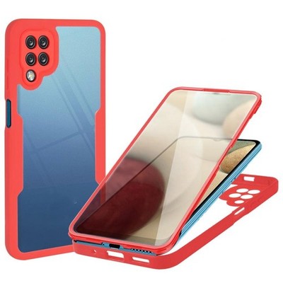 Samsung Galaxy A12 360° Acryl TPU Full Case Stoßfest Rot