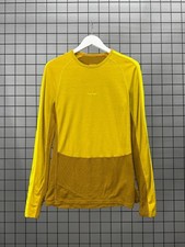 Icebreaker 200 Merino Wool Base Layer Shirt Mens M Yellow Hiking