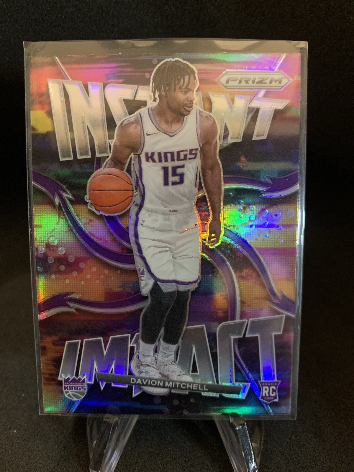 2021-22 Panini Prizm #19 Davion Mitchell Instant Impact Silver RC Kings