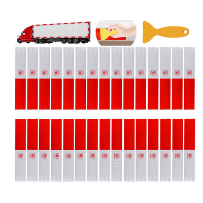 Eztar Reflective Trailer Tape 2 11.8 30 Pcs Red Silver High Intensity Self