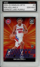 2024-25 DONRUSS OPTIC EXPRESS LANE-PURPLE RON HOLLAND II ROOKIE VGC 10 J83 IJ49