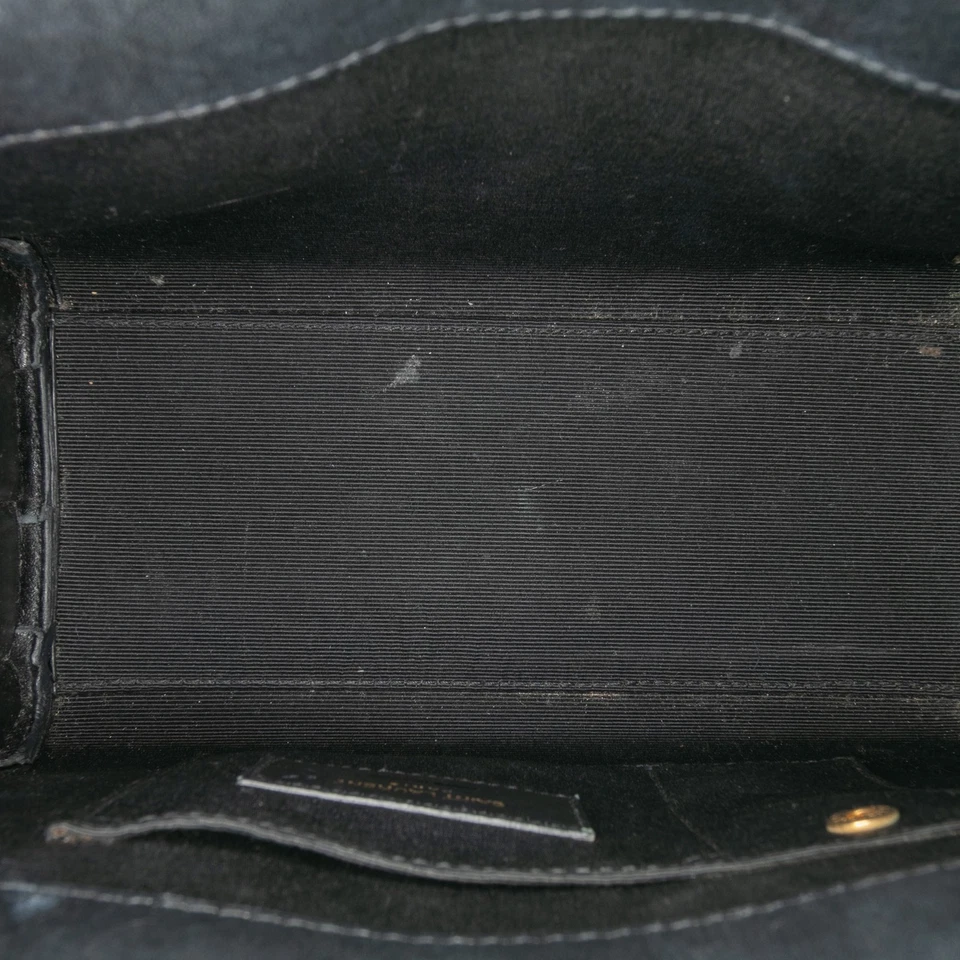 Cartera de cuero negra autenticada Saint Laurent Nano charol Sac de Jour Foto 4 de 4