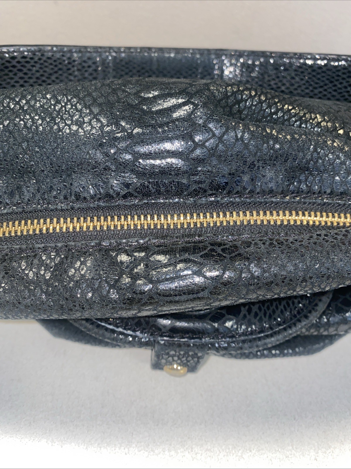 Michael Kors Black Python Embossed Leather Hobo S… - image 4