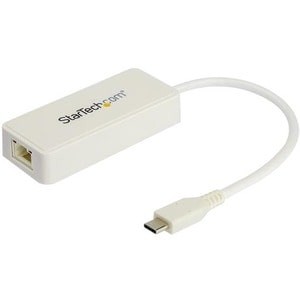 Startech USB C auf Gigabit Ethernet Adapter mit USB A Port weiß 1Gbps Nic USB 3