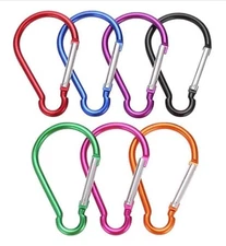 5Pcs Carabiner Clip 4" Aluminum Big Spring Snap Key Black 